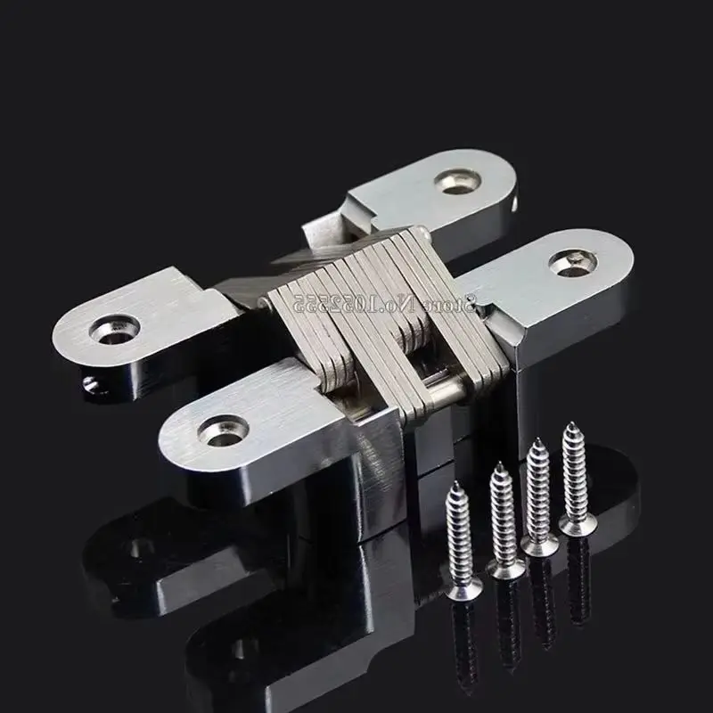 High Quality 2PCS Heavy Hidden Cross Door Hinges Invisible Concealed Folding Door Hinges Durable