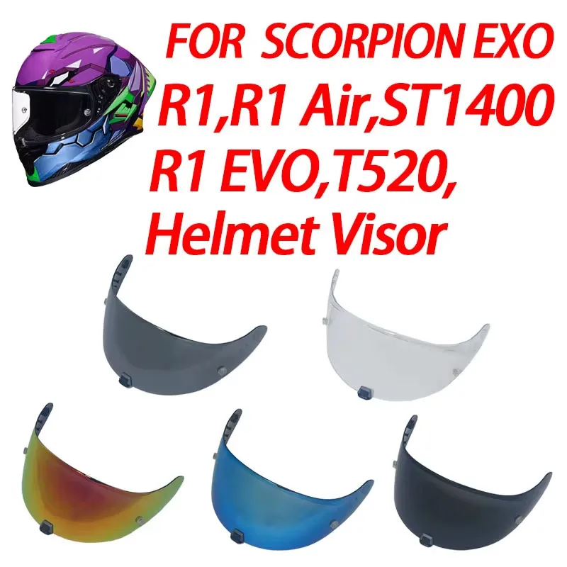 Visera Para R1 Air For Scorpion Exo 1400 Carbon, R1 & EXO 520 391 Motorcycle Helmet Anti-UV Anti-Scratch Dustproof Wind Shield