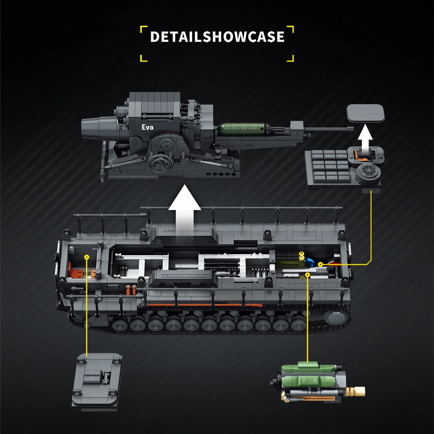 MOC Karl Heavy Mortar: High-Difficulty Building Block Ammunition Truck Model Toy—Extra-Large Cannon Display Piece