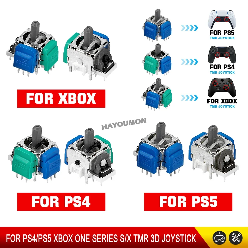 2/10 piezas Joystick electromagnético K-Silver TMR para reparación y reemplazo de gamepad, antideslizante para controladores de PS5, PS4 y Xbox Series