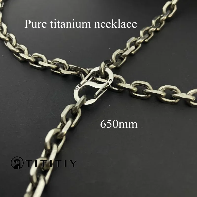 

Pure Titanium Batch Angle Chain Necklace 7mm Wide Lightweight Anti Allergic Hip-hop Couple Chain Men Women for Necklace 650mm