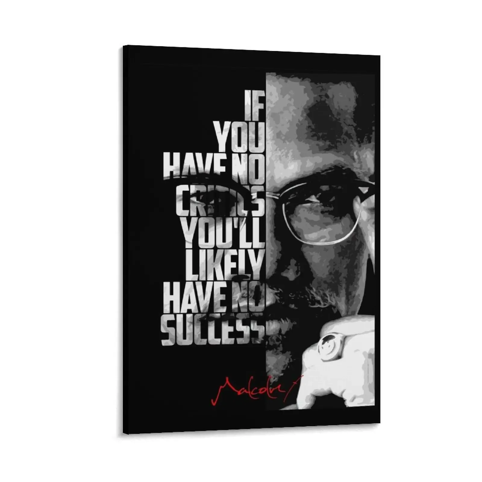 Black and white Malcolm X quote poster Canvas Painting wall frame for living room room decorations Decoration wall