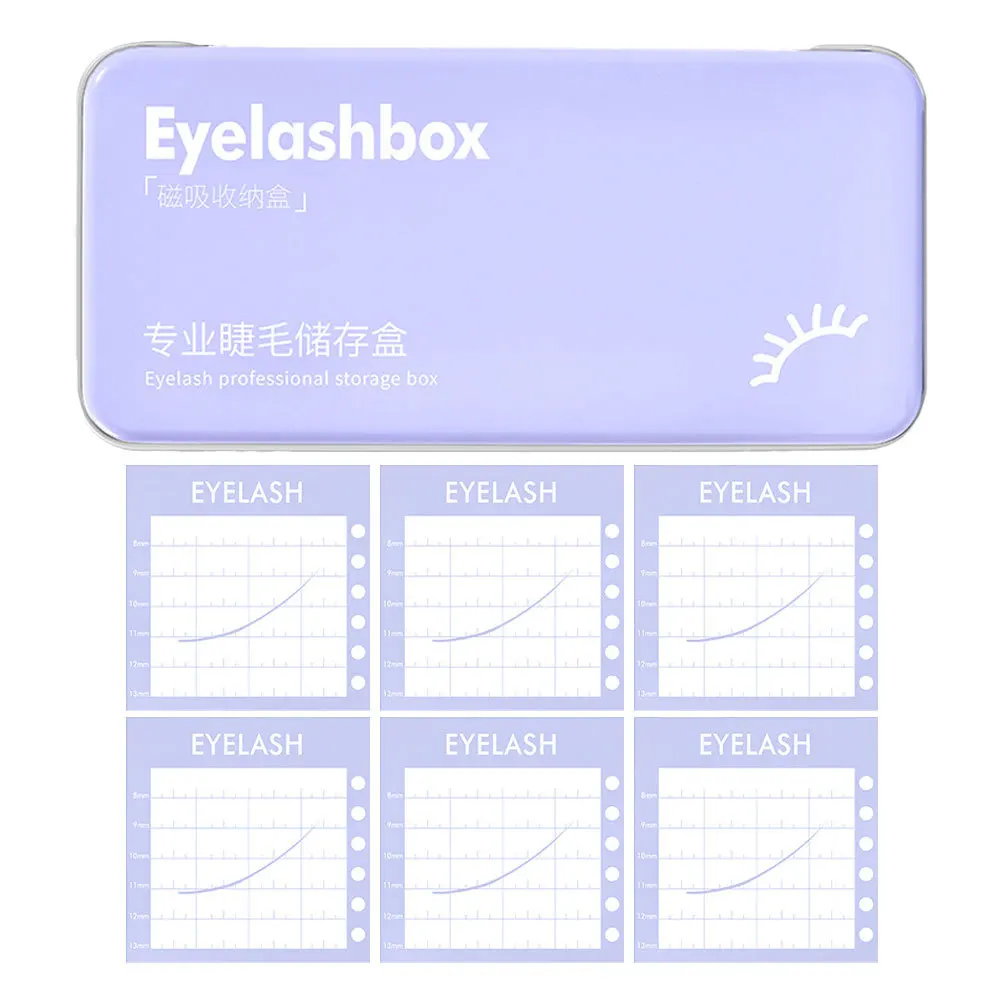 1Set Eyelash Organizer False Lash Storage Case Magnetic Strip Compact Makeup Travel Lash Holder Extension Storage