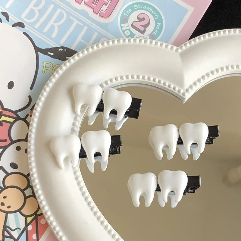 Fun Creative Teeth Hair Clip Y2k Hairpin Side Bang Barrette Trendy Hair Accessories Headwear For Girls Gifts