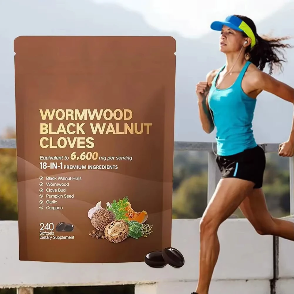 Wormwood Black Walnut Cloves | 18-in-1 Herbal Supplement, 6600mg Equivalent, 240 Softgels