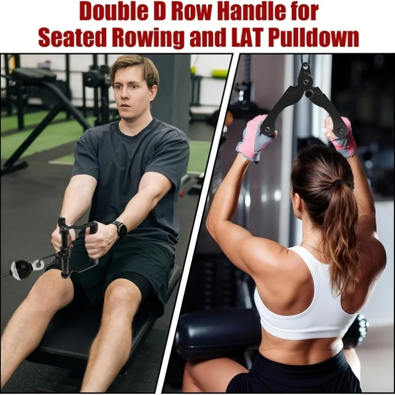 Upgrade V Bar Handle T Bar Row Attachment Landmine Handle for Barbell Exercise Machine D Row Gear for Back Arm Shoulder Workout