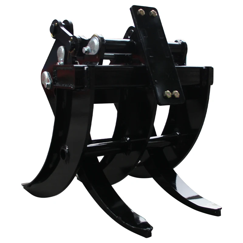 1-Ton Mini Excavator Compatible Metal Grapple Grabber for Small Excavators, with 42.25-Inch Maximum Opening Distance