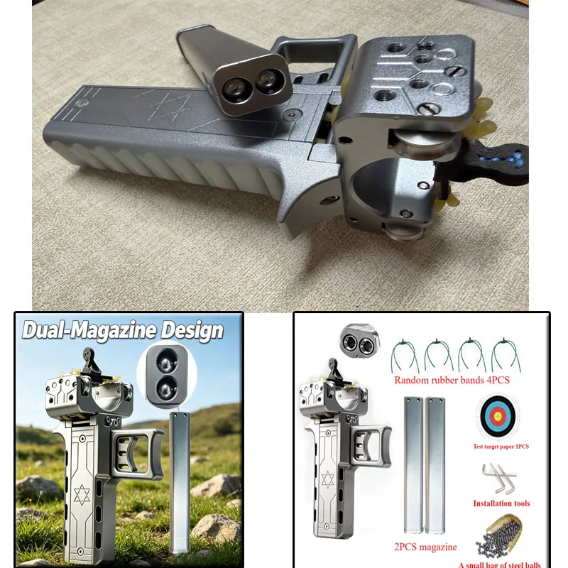 New automatic loading dual clip rapid fire metal aluminum alloy outdoor hunting rapid fire adult highprecision continuous firing