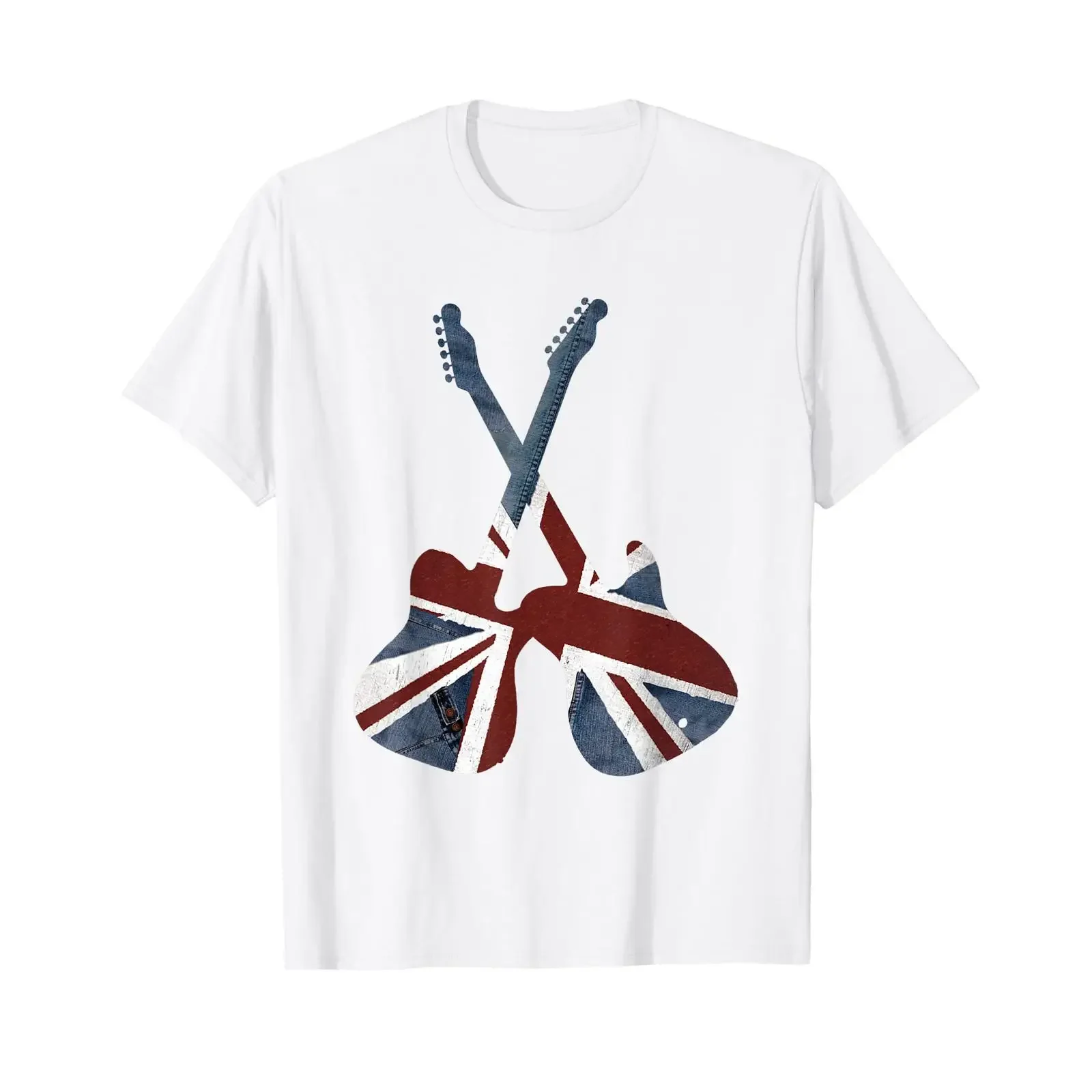 Status Quo Crossed Guitars Filled Silhouette T Shirt White s vintage Washed Unisex Casual graphic Breathable Stretched fashion