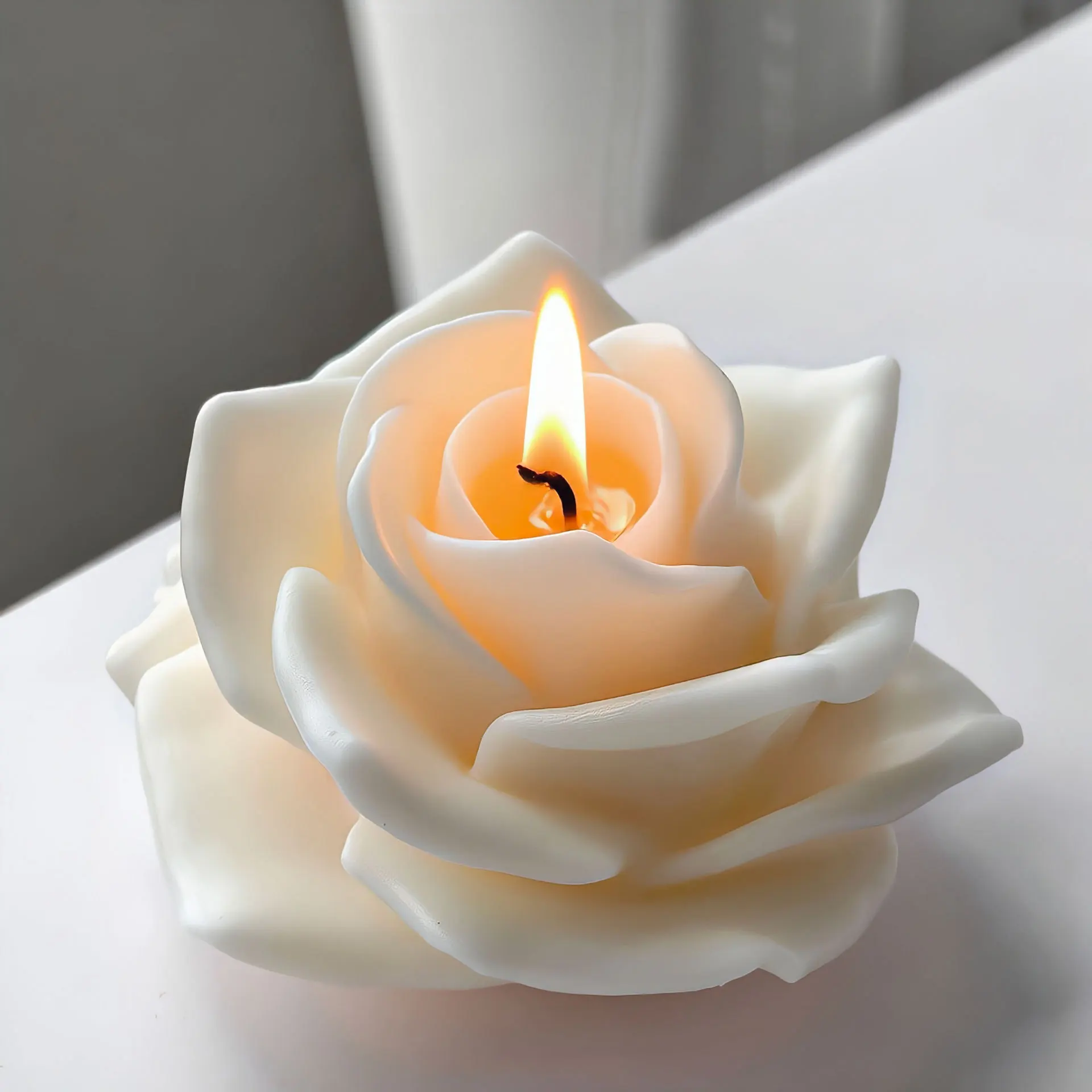 

3D Molds for Candles Food Grade Flexible Rose Silicone Mold Plaster Craft Flower Easy Demold Candle Molds Candle Making Supplies