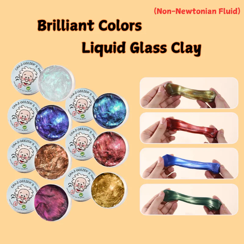 Color Non-Newtonian Fluid Elastic Modeling Clay Transparent Lab Putty Wiredrawing Kneading DIY Safe Mud Craft Toy