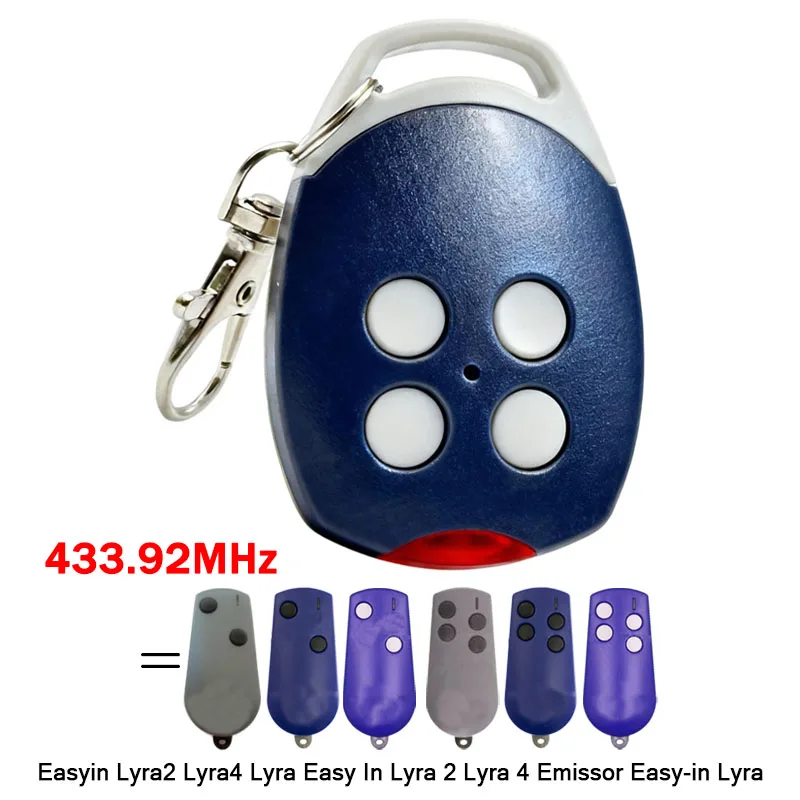 

Duplicator EmIssor Easy-In EasyIn Lyra2 Lyra4 Lyra 2 4 Garage Remote Control Command Electric Gate Control 433.92MHz Fixed Code