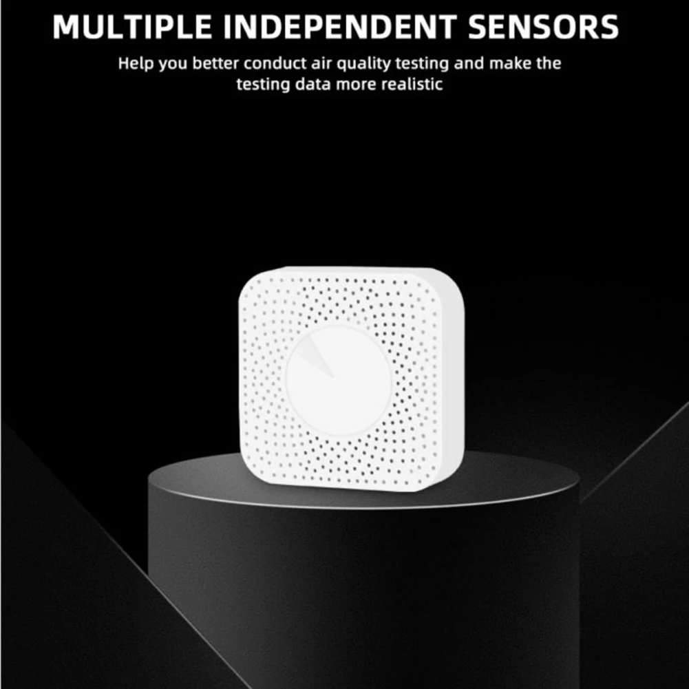 B49C Tuya Zigbee Smart Air Quality Monitor CO2 Sensor Temperature Humidity Meter VOC Hcho PM2.5 Gas Detector Automation
