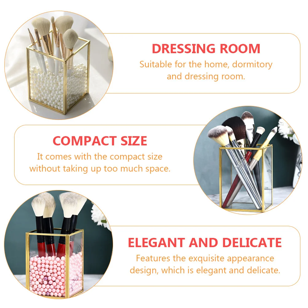 

1Pcs Pen Holder Storage Cylinder Makeup Brush Bucket Compact Organizer for Home Dorm Dressing Table Tool Container