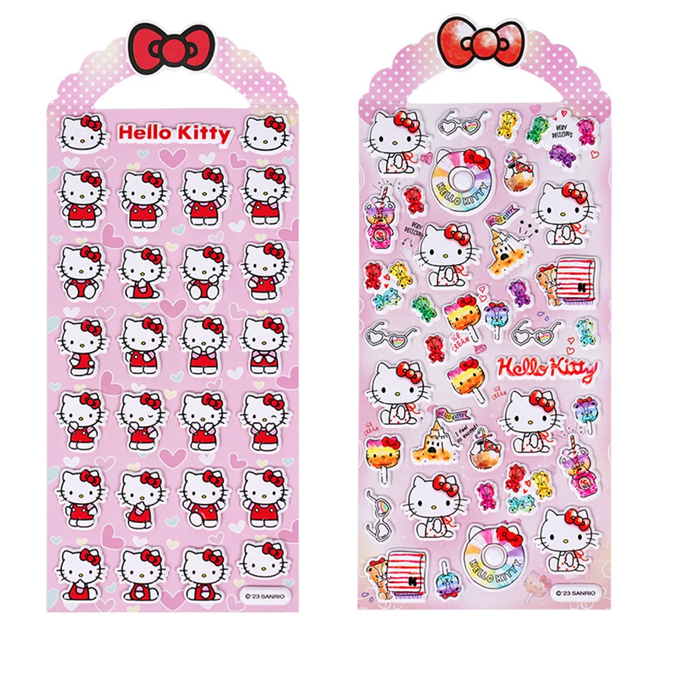 1/4Pcs Kawaii Sanrio Kitty 3d Bubble Stickers Sakura Creative Girl'S Diy Phone Case Camera Decoration Children'S Reward Toy