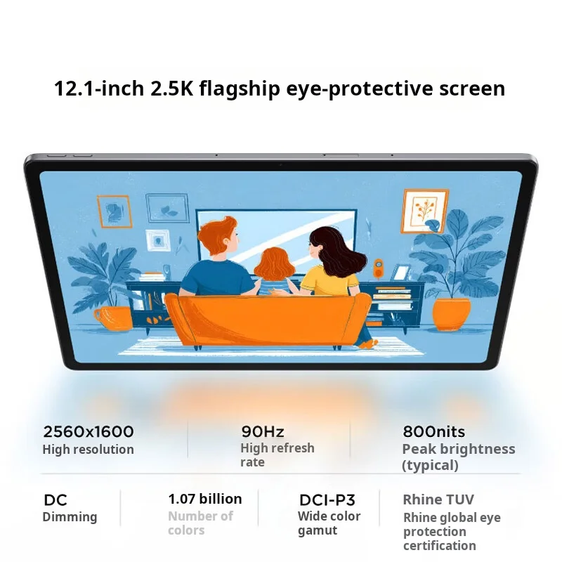 Lenovo Xiaoxin 12.1" Tablet 8+128GB Frost Silver 2-in-1 Student Pad Official Store Perfect for Annual Meeting Business Gifts