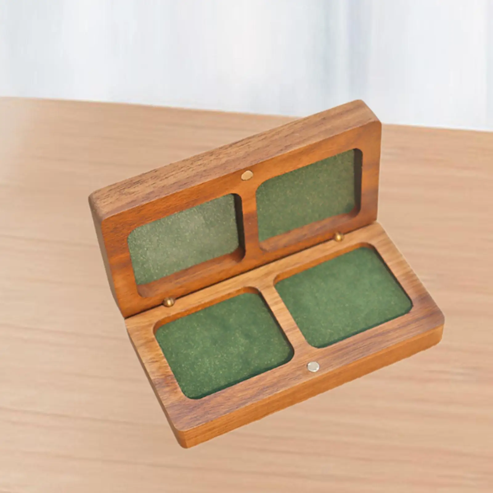 صندوق خواتم خشبي علبة مجوهرات عرض حامل خواتم الخطبة حامل ل #4