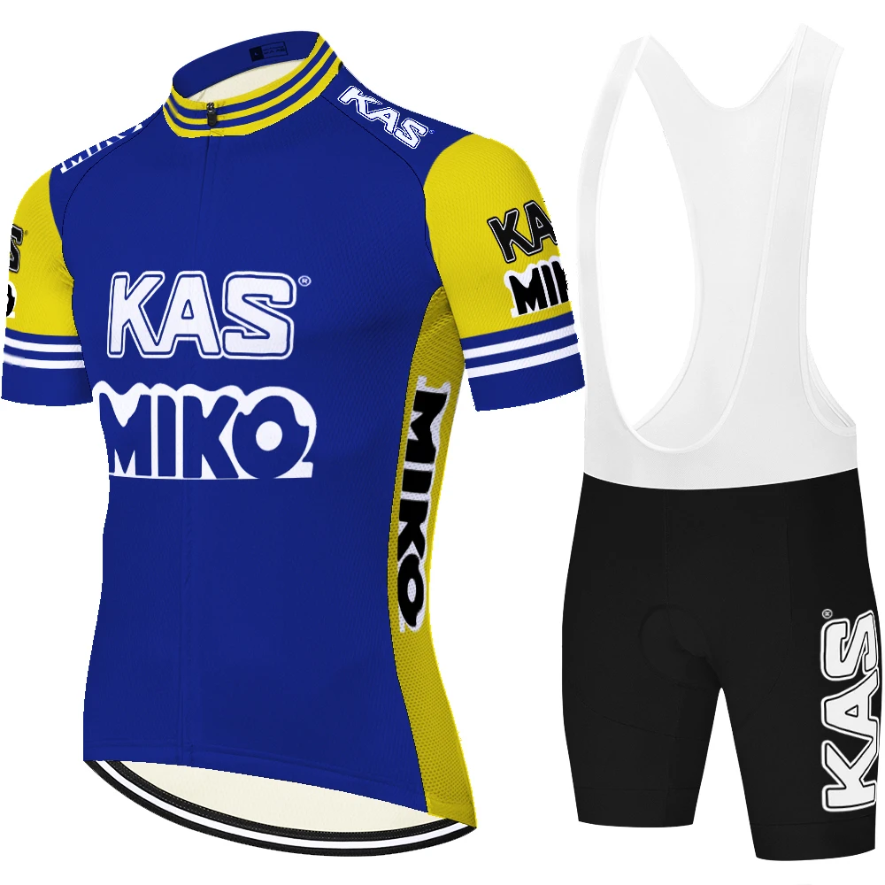 Retro TEAM KAS cycling jersey racing bike shorts sportswear 20D gel pad MTB Bicycle equipacion ciclismo verano hombre