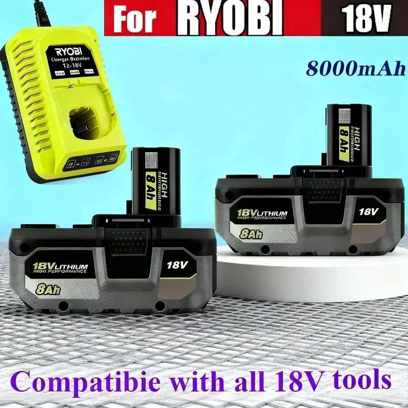 

for RYOBI 18V high-performance lithium battery with no memory effect and low self discharge for all tools P104, P107 P108 P109