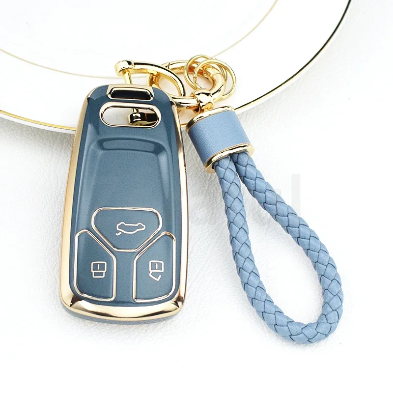 Para Audi A4 B9 A5 A6 8S 8W Q5 Q7 4M S4 S5 S7 TT TTS TFSI RS suave TPU funda para mando a distancia de coche Protector de soporte