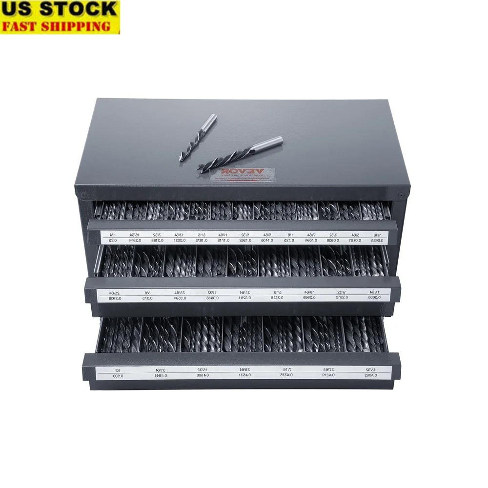Drill Bit Storage Cabinet 3-Drawer Organizer with 29 Compartments Labeling Durable Heavy-Duty Tool Holder Efficient Workspace