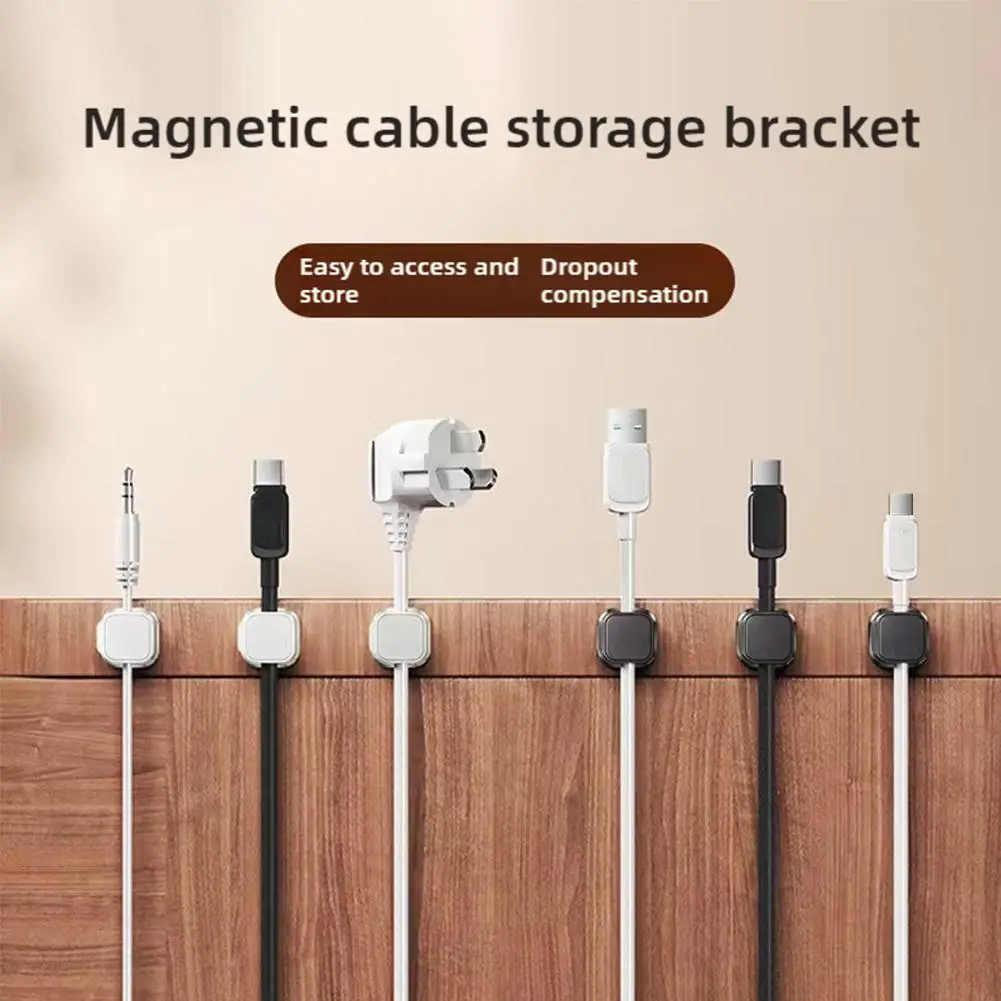 Magnetic Cable Organizer Desktop Wall Hanging Mobile Cord Under Holder Organizer Management Cable Adjustable Cable Desk Storage