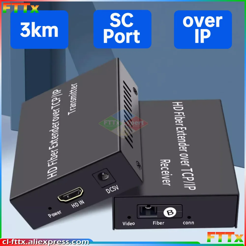 1pair 3Km HDMI Fiber Extender over SC Fiber Optical Cable 1080P HDMI Extender over Fiber Optic Transceiver Video Audio Extension