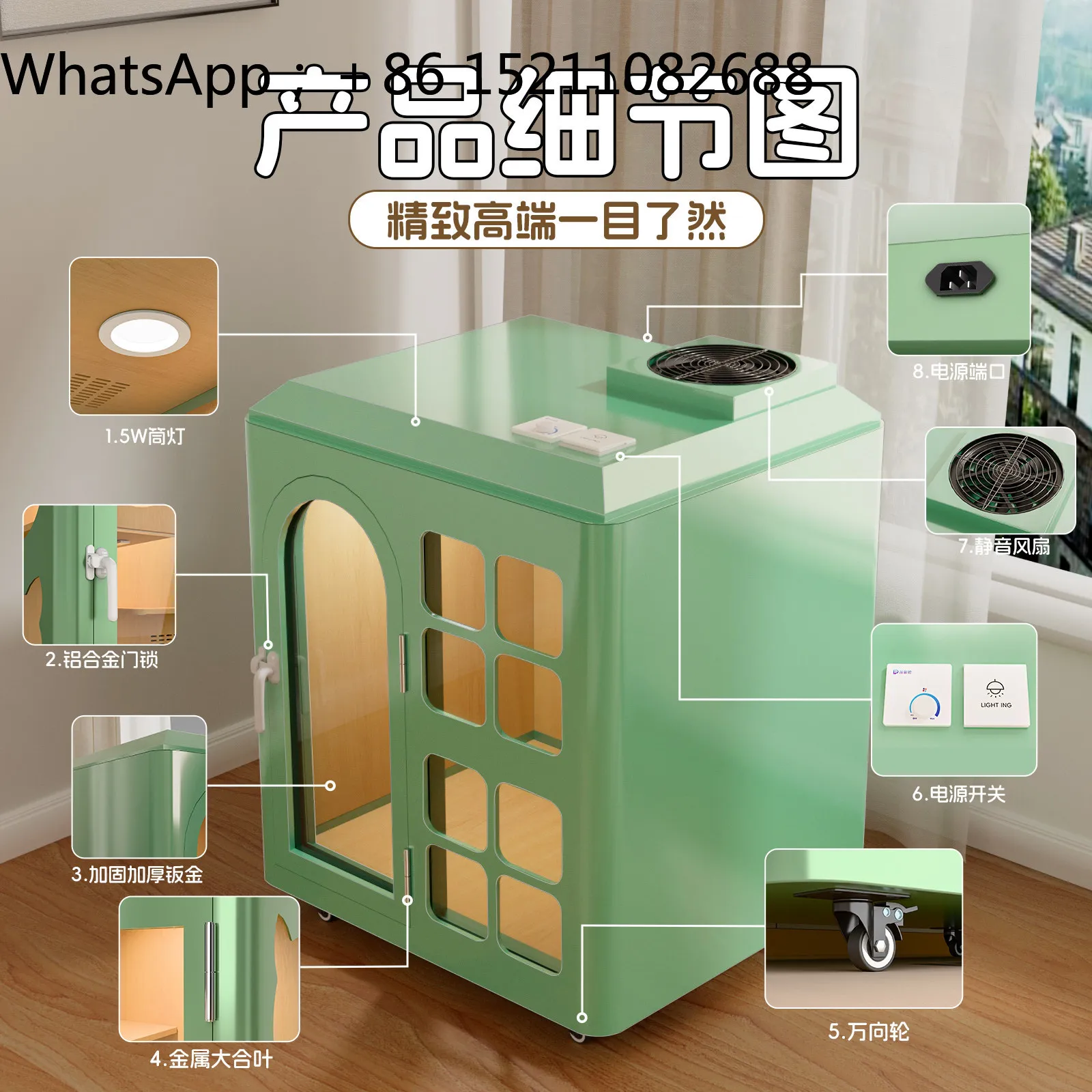 LLY soundproof cat cage hut simple removable pet room cat cage dog cage universal small household silent sleeping cabin