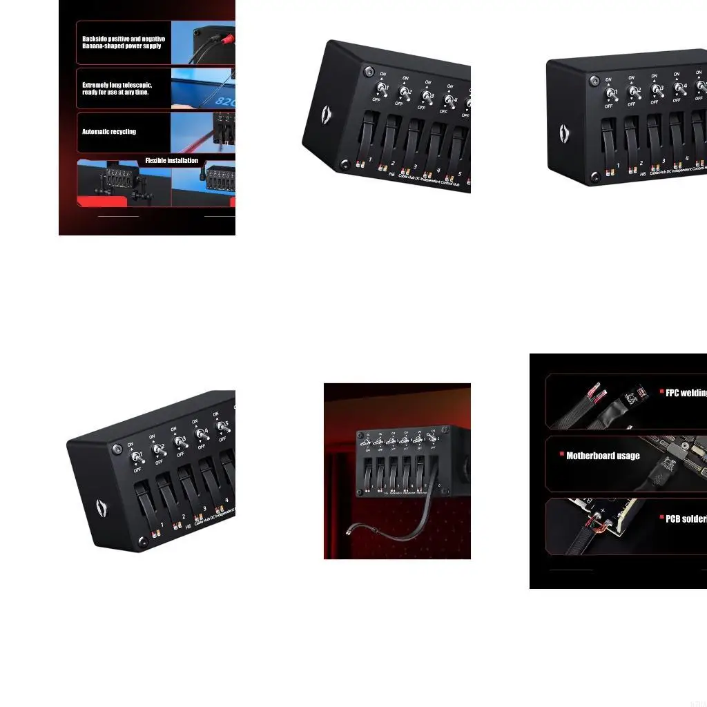 ABS Wiring Control Box with 6 Channel Cable Controller for Desk Use 87HA