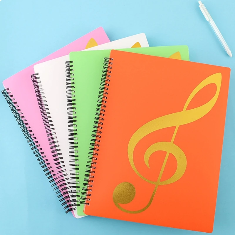 Portable Music Binder Sheet Music Folder 40 Pages Writable Pages A4 Size File Folder for Violinist Pianists Cellist Band Concert