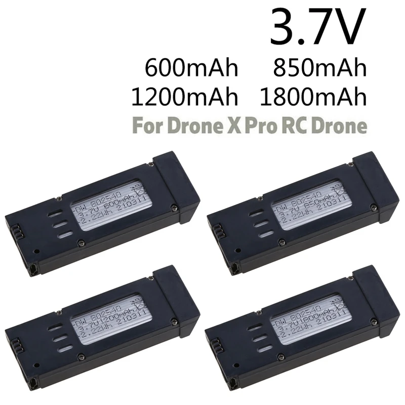 3.7V 600mAh 850mAh 1200mAh 1800mAh Lithium Battery E58 S168 JY019 JD19 Quadcopter Spare Parts