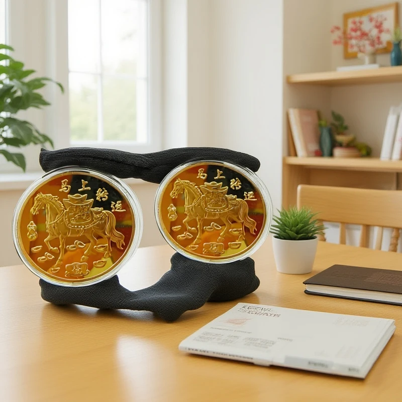 2026 عملات زودياك الحصان التذكارية 40 ملم، هدايا تذكارية معدنية قابلة للجمع للعام الجديد #2