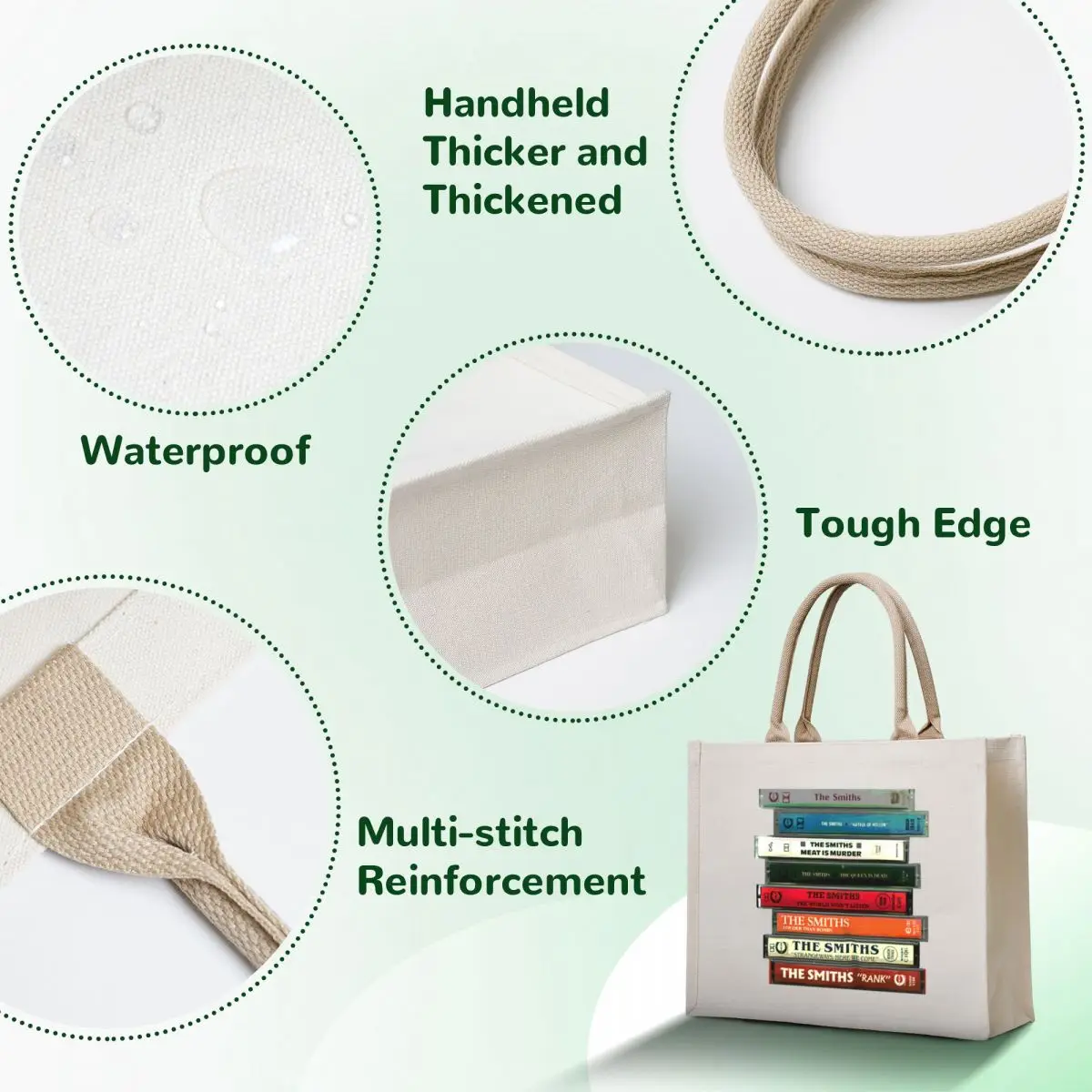 The Smiths Cassettes Tote Bag tote bags aesthetic Women's handbag Eco bag shopper bags for women