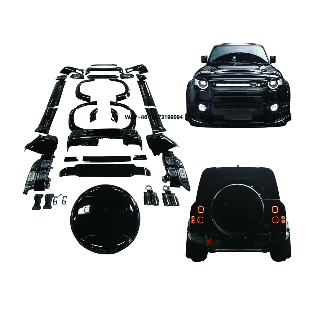 

Car Body Kit Bumper for Defender 2020 007 Black Version,taillights,tire Cover,spoiler,tail Pipes