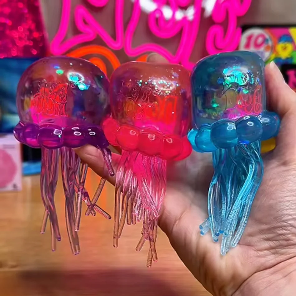 

1Pcs New Jellyfish Squishy Kneading Music Adult Stress Relief Squeeze Sensory Toys Decompression Simulation Jellyfish Party Gift