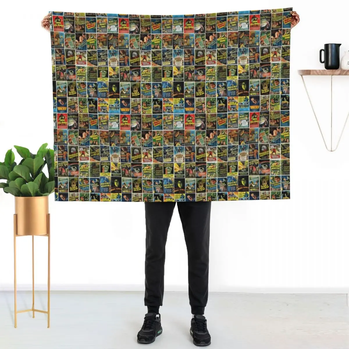 Universal Monsters Poster Collage Throw Blanket Warm Flannel Blanket for Couch Chair Bedroom