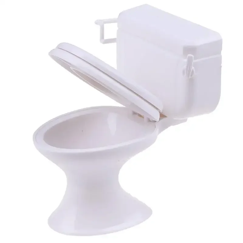 3PCS Vintage Dollhouse Furniture Bathroom Modeling White Toilet Doll House Miniature Baby Pretend Toys Dolls Accessories