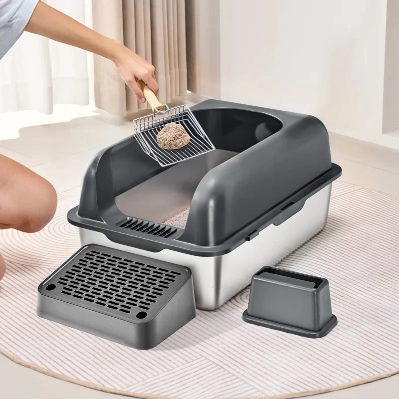 

Box Never Absorbs Odor Stains or Rusts No Residue Build up Easy Cleaning Litter Box Design