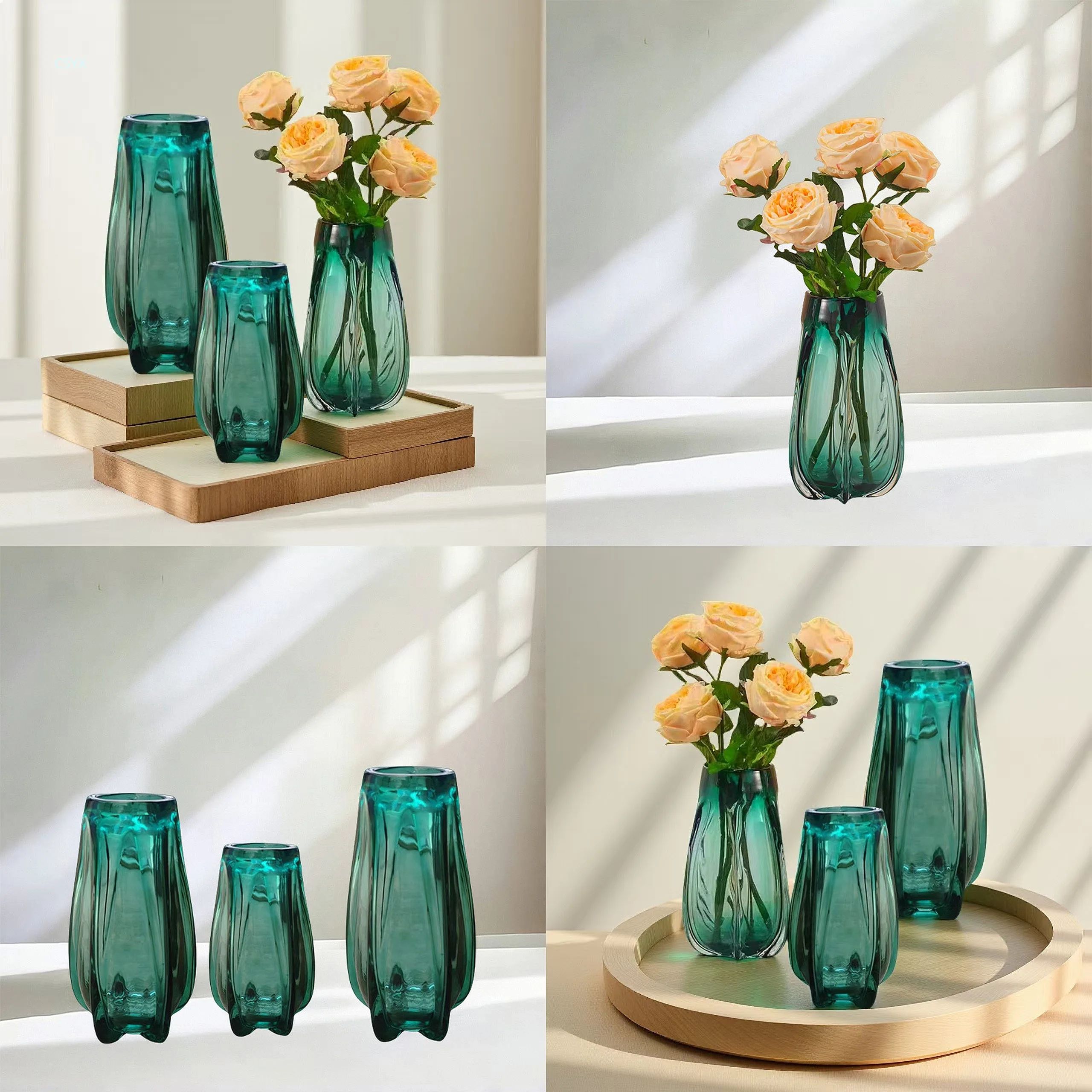 Modern Luxury Glass Vase Home Dining Table Wine Cabinet Decorative Ornament High-End Art Decor
