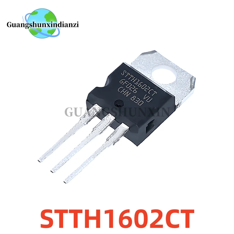 10PCS 100% NEW STTH1602CT TO-220 200V 30A Fast recovery diode Best Quality In Stock