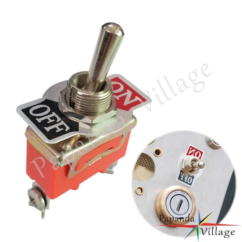 Interruptor de palanca de Moto Retro de la vieja escuela E-TEN1021 15A 250VAC interruptor de luz de película ON-OFF de 2 pines para Harley Cafe Racer Bobber Chopper