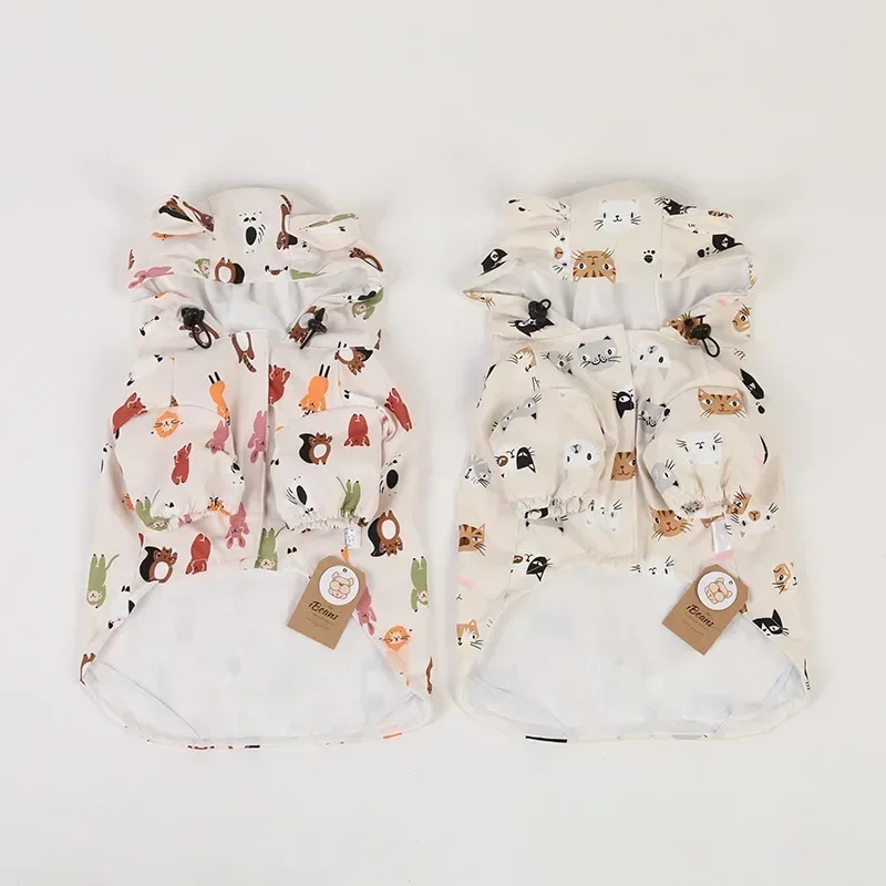 Cartoon Dog Raincoat Pug Dog Clothes French Bulldog Waterproof Clothing Rain Jacket Schnauzer Welsh Corgi Shiba Inu Costume - view 5