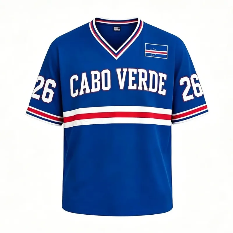 Retro V Neck 26 Soccer Jersey Flag Patch Striped Cuff Football Tee Quick Dry Breathable for Match Day & Daily Casual Street Wear