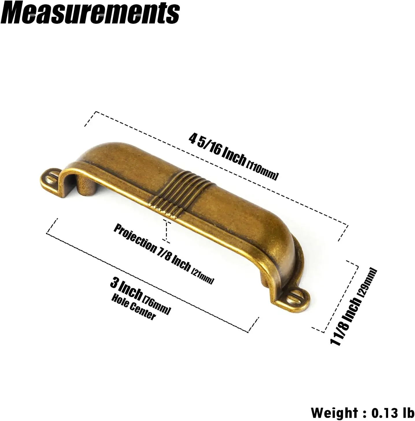 6 عبوات من الأكواب النحاسية العتيقة مقاس 3 بوصات مع تصميم حزام مزخرف، مقابض صندوق عتيقة أنيقة للمطبخ والأثاث
