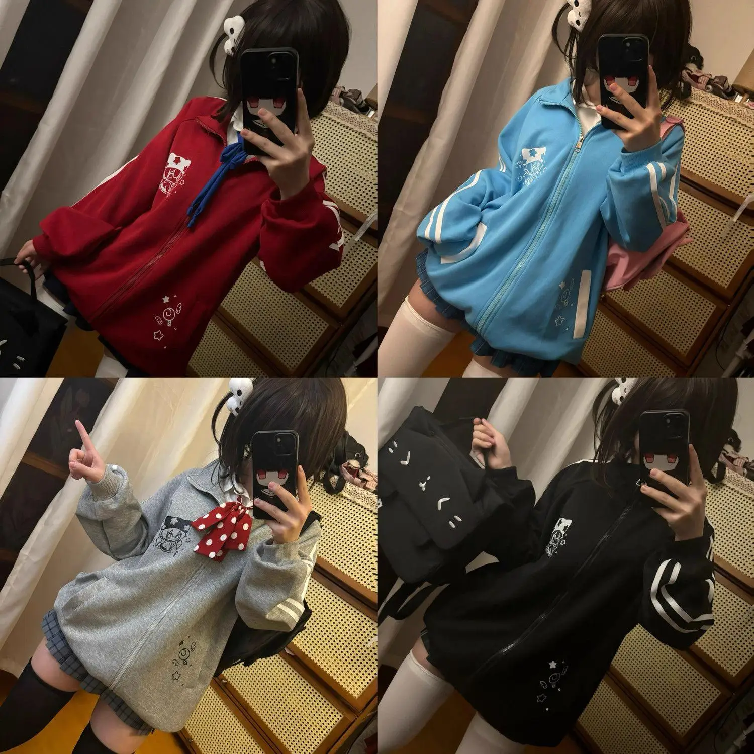 Kawaii Anime Inspired Long Sleeve Stand Collar Outerwear Y2K Style Autumn Winter Coat Second Layer Aby Culture Cute Sensation
