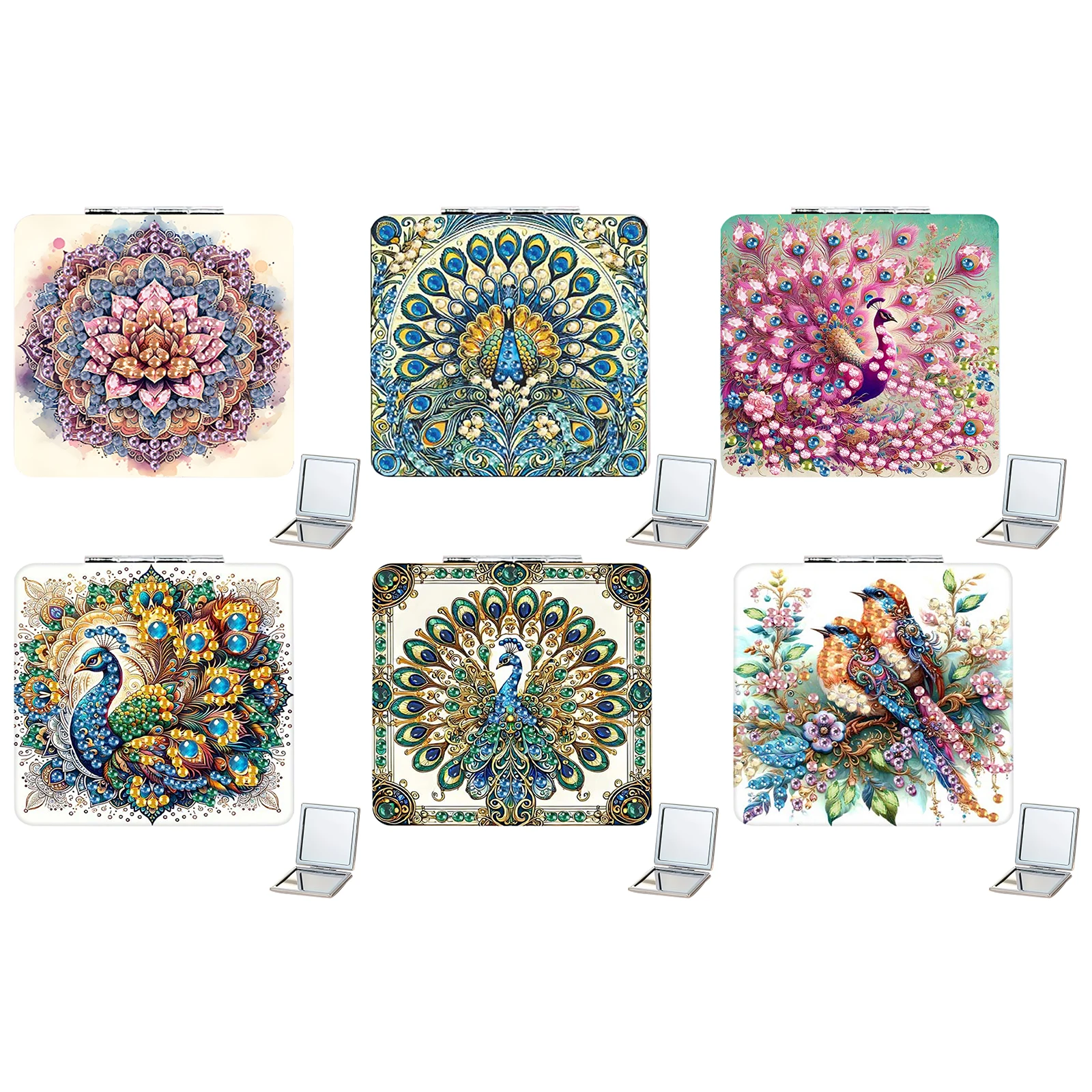 

DIY Special Shaped Diamond Art Compact Mirrors Kit Diamond Art Painting Pocket Mirror for Women Adults Beginners Birthday Gifts