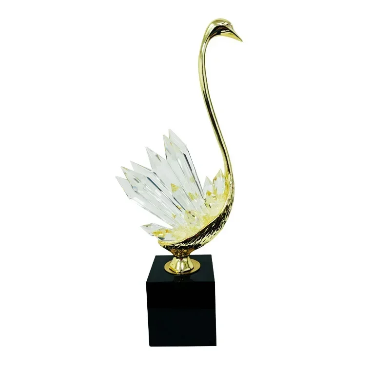 

Light luxury crystal swan ornament, high-end sense, living room knot, decoration crafts