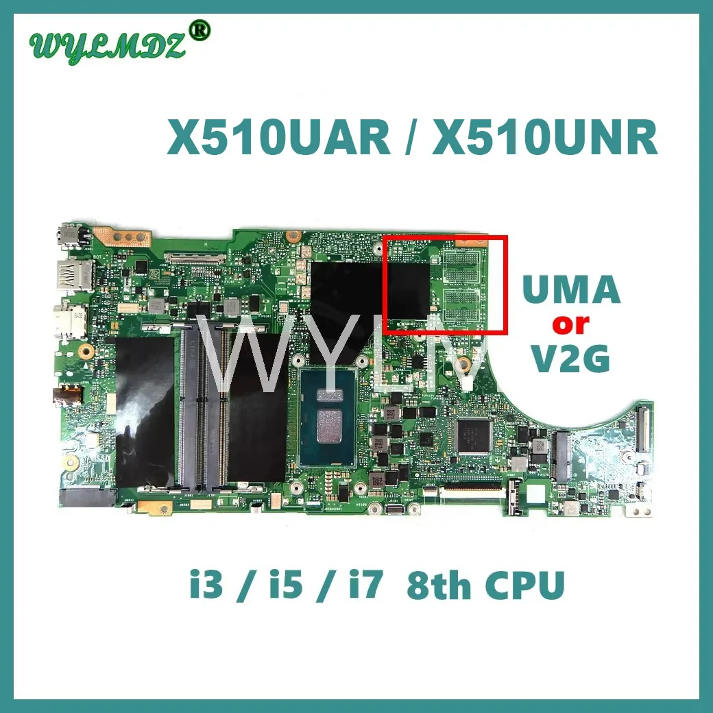 X510UA with i3/i5/i7 CPU Notebook Mainboard For Asus X510U X510UQ X510UR S510UN X510UN X510UNR X510UQR S510U Laptop Motherboard