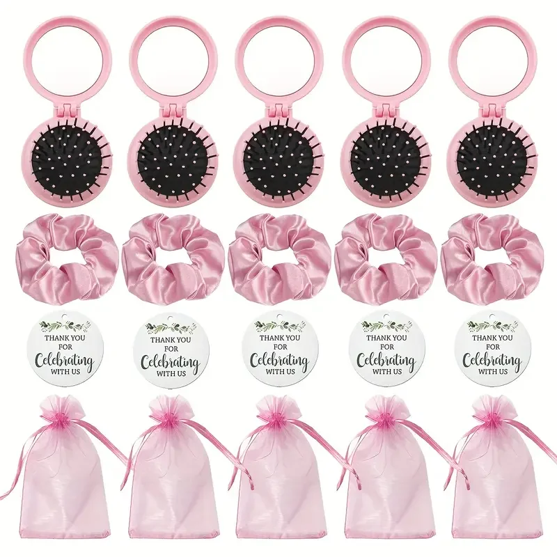 4 Stück (ein Set)/20 Stück (fünf Sets) Partygeschenke, inklusive Dankeskarten, Netzbeuteln, Haarbändern, Einzelne Damen-Party-Spa-Artikel – Detail 2