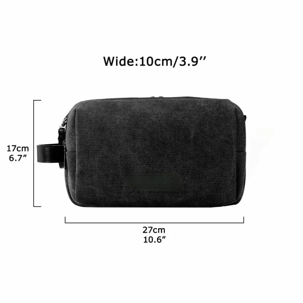 Solid Color Travel Toiletry Bag Large Capacity Lightweight Cosmetic Bag Portable Canvas Storage Bag Daily Storage